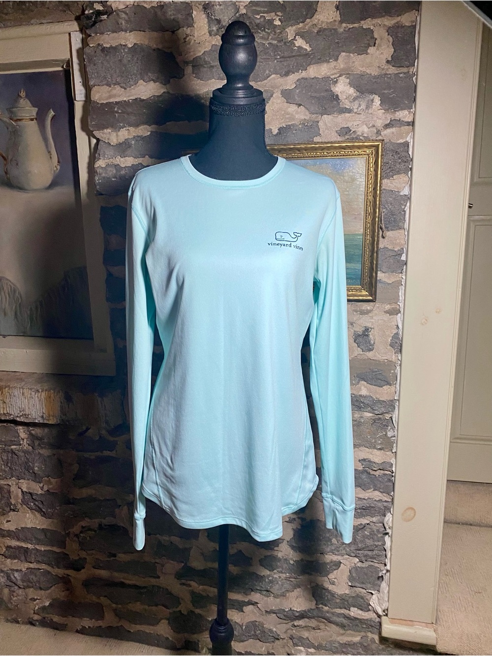 Vineyard Vines Women's Long-Sleeve Performance Tee in Aqua